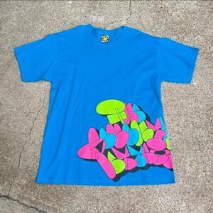 Vtg Y2k THE SEVENTH LETTER Graffiti Letters Wraparound Graphic Skate T Shirt Lg